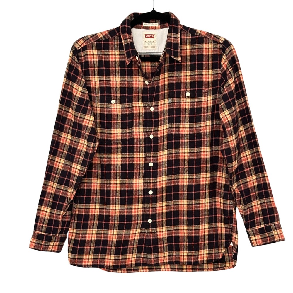 Levis Mens Shirt XL Shirt Standard Fit Flannel Plaid Outdoor Workwear Lumberjack